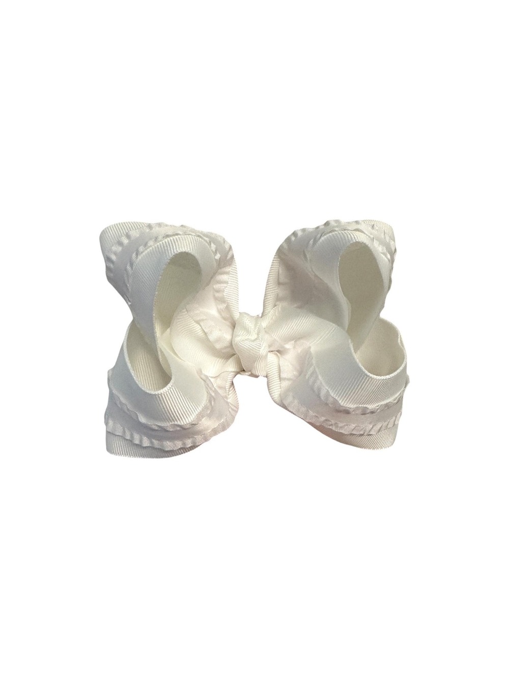 White Ruffle Hair Bow